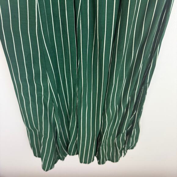 NWT Faithfull the Brand Womens Rivers Wrap Green/White Striped Tie Midi Dress 2 - Picture 7 of 12